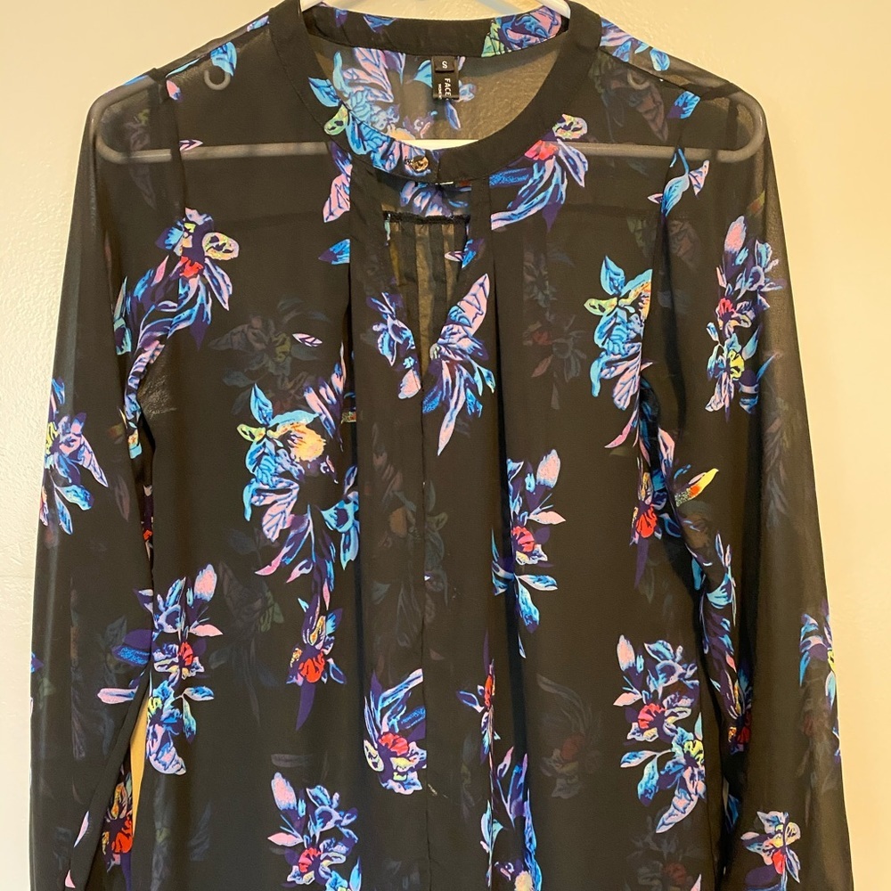 Sheer black blouse size S